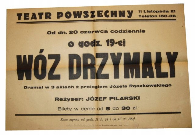 Wóz Drzymały [Afisz teatralny / ca 1947]