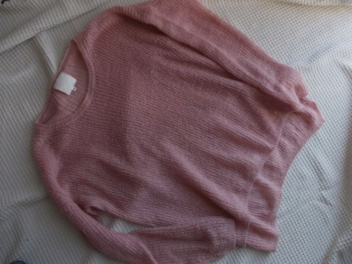 C&A sweter z domieszką moheru r.S jasnoróżowy