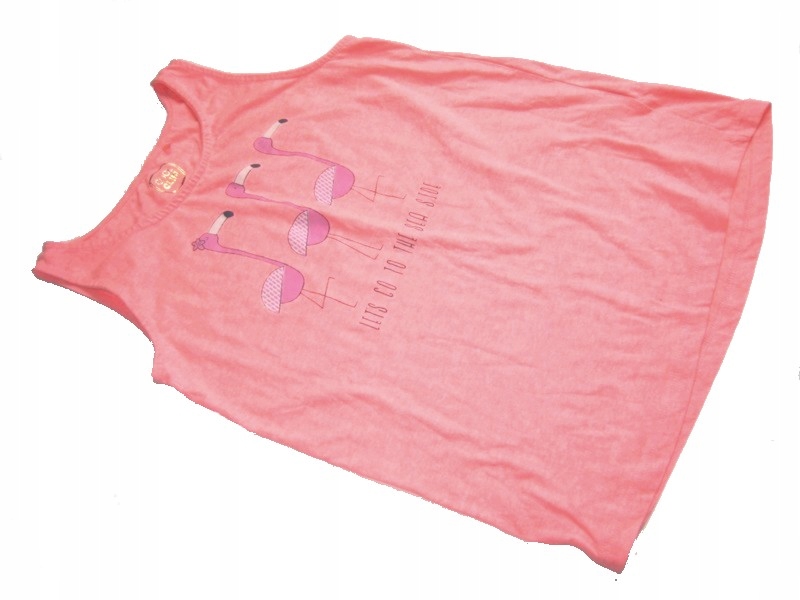 COOL CLUB neonowy róż top koszulka flamingi 158