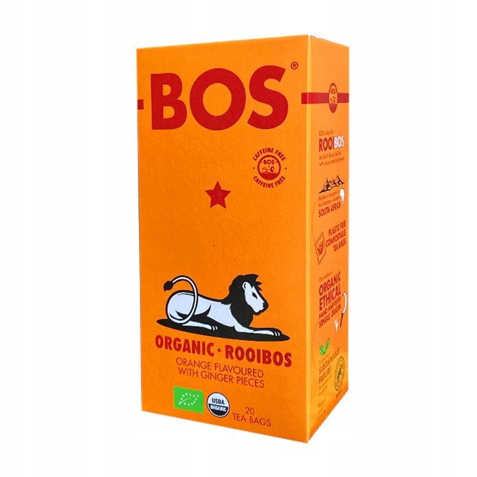 HERBATKA ROOIBOS POMARAŃCZA IMBIR BIO 20x2,5g BOS