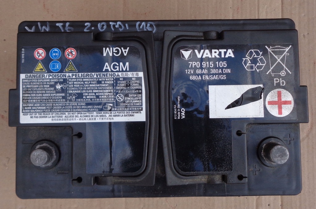 AKUMULATOR Varta AGM 12V 68AH 380A DIN 680A - 7095447010 - oficjalne  archiwum Allegro