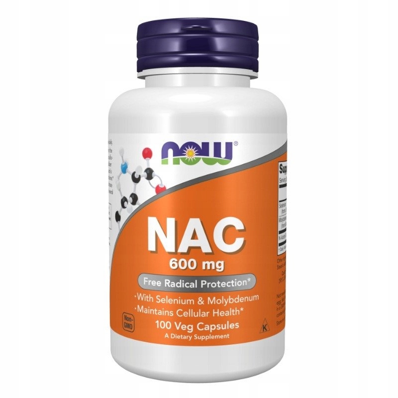 Now Foods NAC 600mg N-Acetylo L-Cysteina Selen 100kaps. Detoks