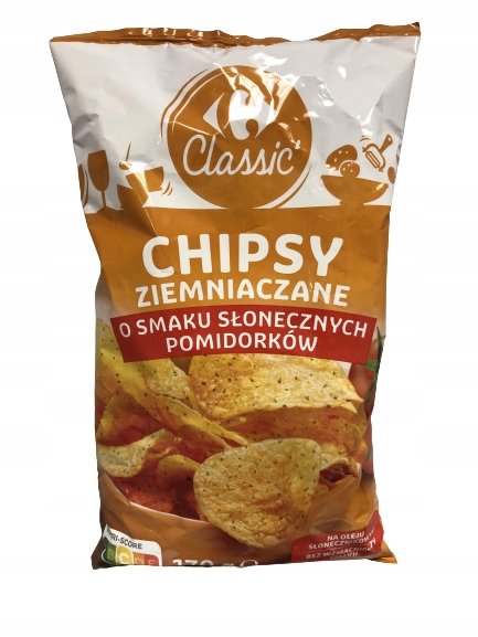 CHIPSY ZIEMNIACZANE SŁONECZNE POMIDORY 170G