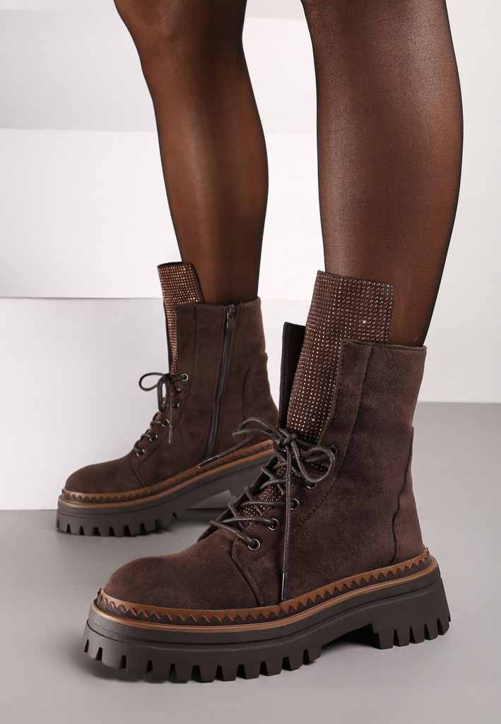 Renee Brązowe Botki damskie 38 Ekozamsz