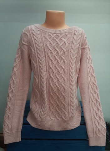 Sweterek GAP dziecięcy różowy roz. M 128-134 cm