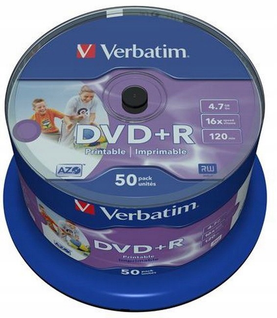 Cake DVD+R Verbatim Printable NO ID 4,6GB 50 szt