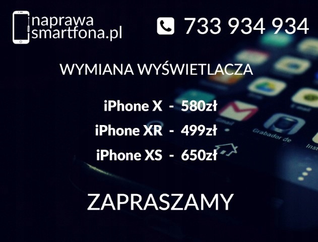 Wymiana wyświetlacz ekran OLED iPhone X XR XS 7 8