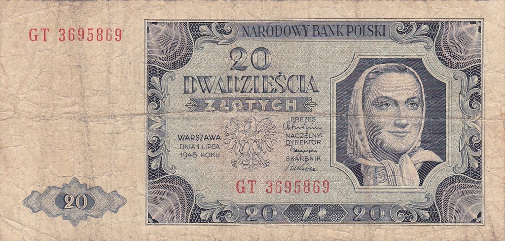 20 Złotych Polska 1948 Ser. GT