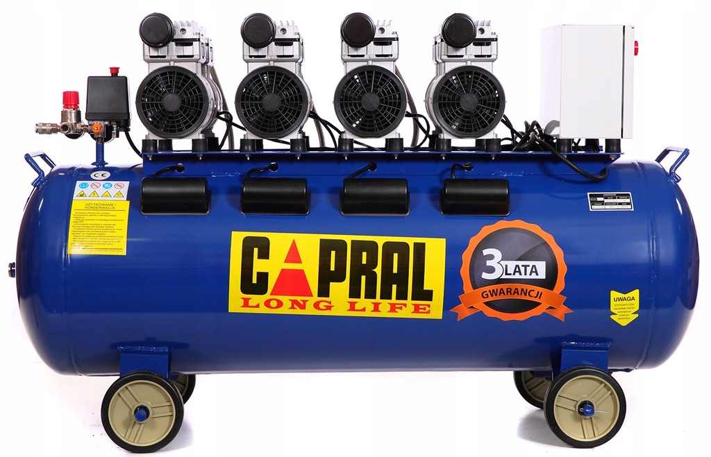 Kompresor bezolejowy JN7504 150L 230V cichy Capral