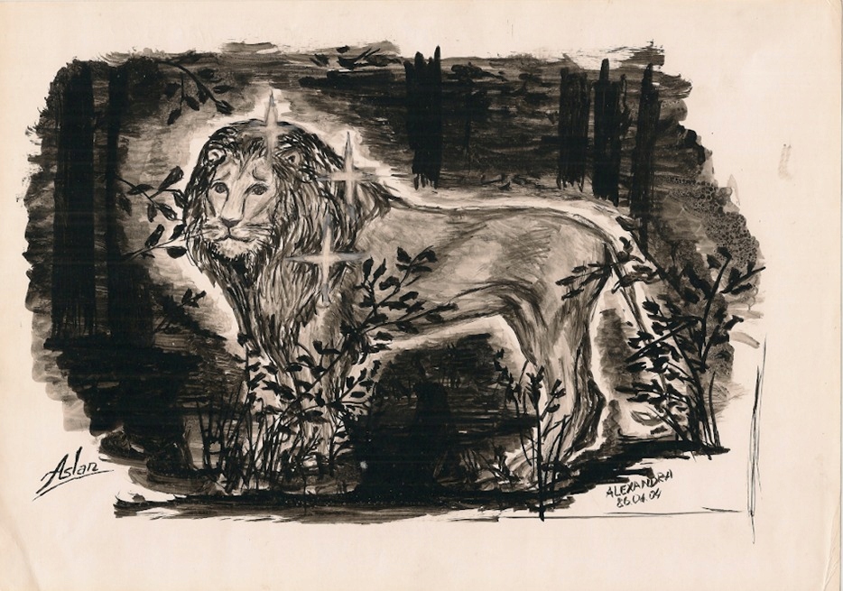 Aslan (oryginalna ilustracja do fanzinu "Gwaihir")