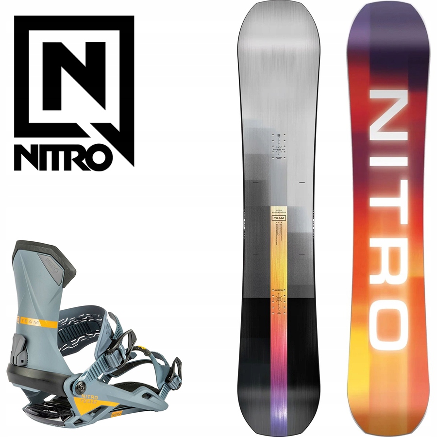 Snowboard NITRO Team CAMBER + wiązania Team