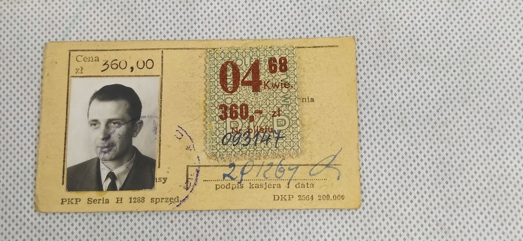Bilet miesięczny PKP, 1968, Gliwice- Bielsko-Biała