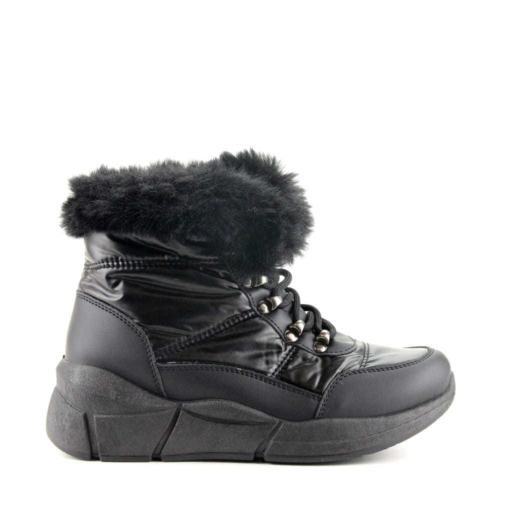 iBUTY WODOODPORNE ŚNIEGOWCE NA KOTURNIE CZARNE 36