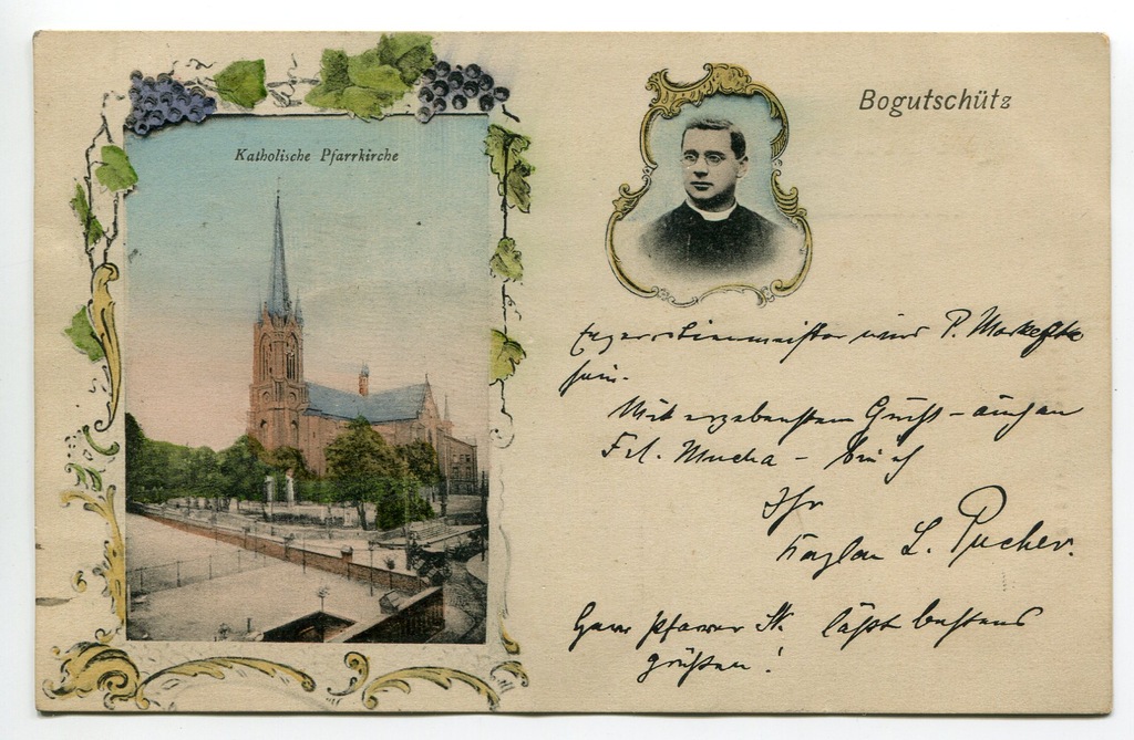KATOWICE BOGUCICE Kościół ok.1906 litografia