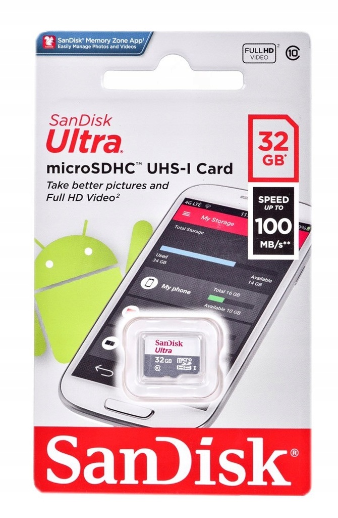 SANDISK ULTRA microSDHC 32 GB 100MB/s