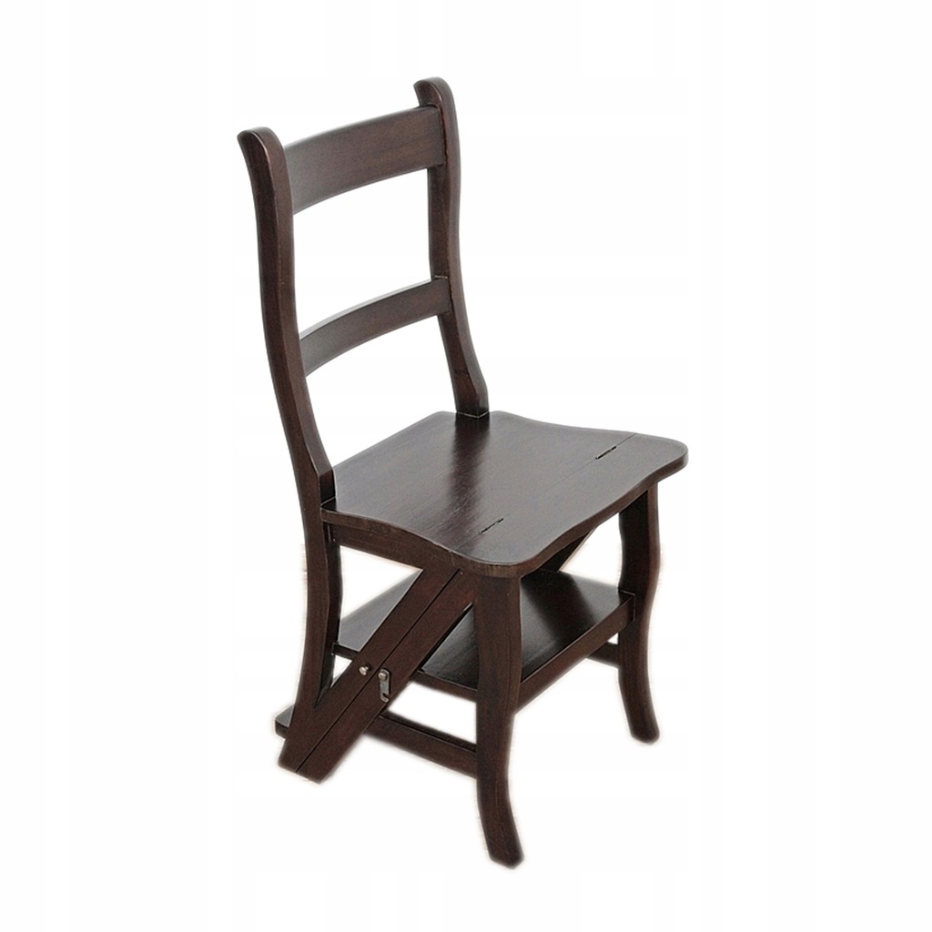 Nowe Składane Stylowe Krzesło Drabinka z Mahoniu