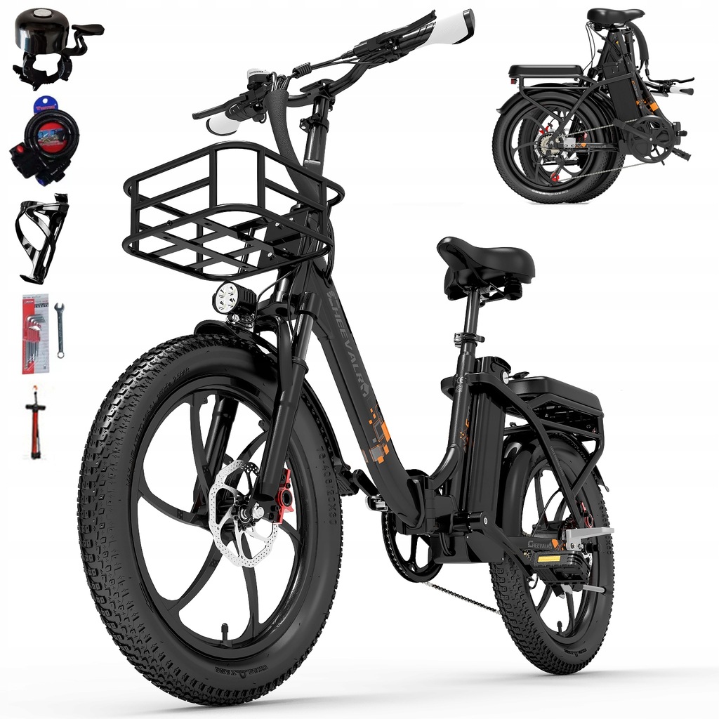Rower elektryczny miejski CHEEVALRY 20AH 150KM 20*3,0" Męski/Damski E-bike