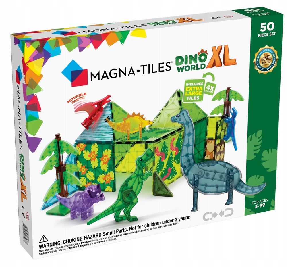 Magna-Tiles Klocki Magnetyczne Dino World XL 50 el.