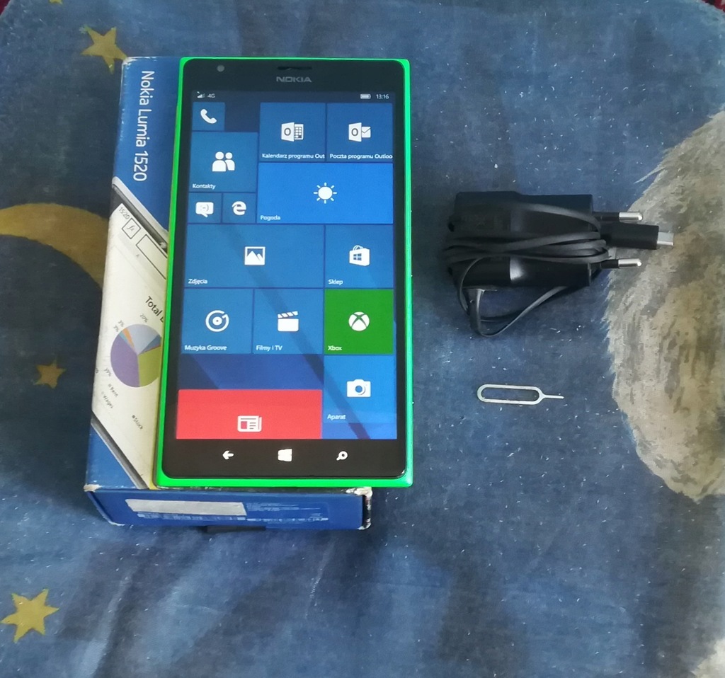 Zielona Nokia Lumia 1520 igła stan WINDOWS 10