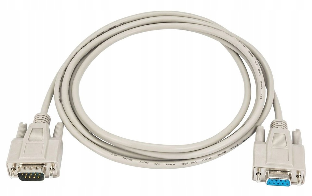 Kabel szeregowy Przedłużacz DB9 RS232 COM M-F 2m