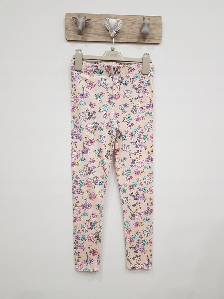 TJX legginsy spodnie getry kwiaty 128 cm