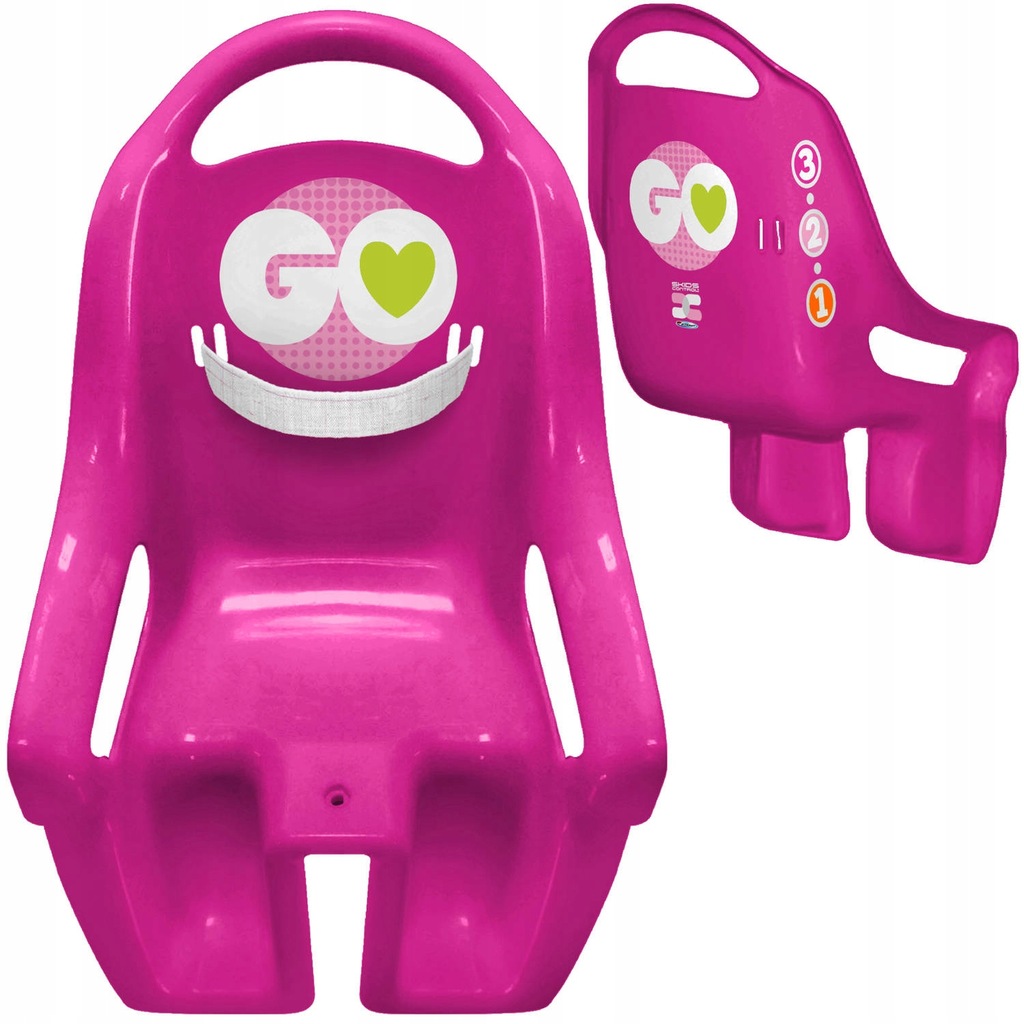 FOTELIK ROWEROWY NA ROWER DLA LALKI RÓŻOWY STAMP