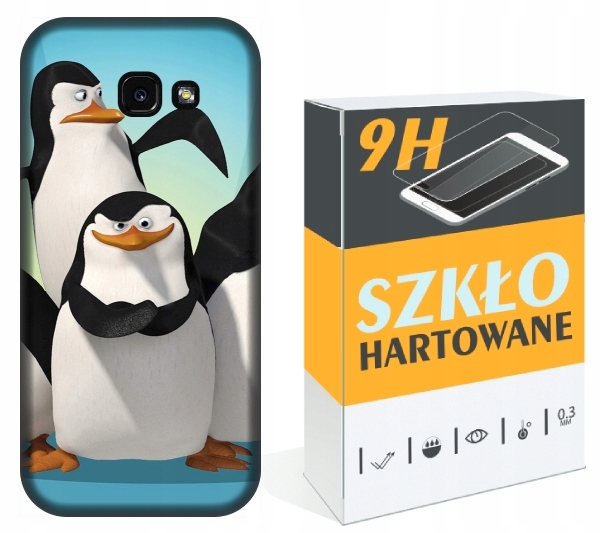 ETUI SZKŁO Samsung Galaxy A5 2017 Pingwiny