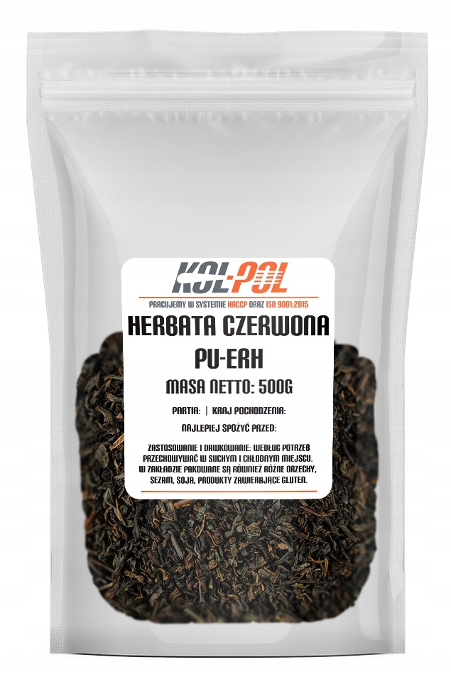 HERBATA CZERWONA PU-ERH 500g LIŚCIASTA 0,5kg