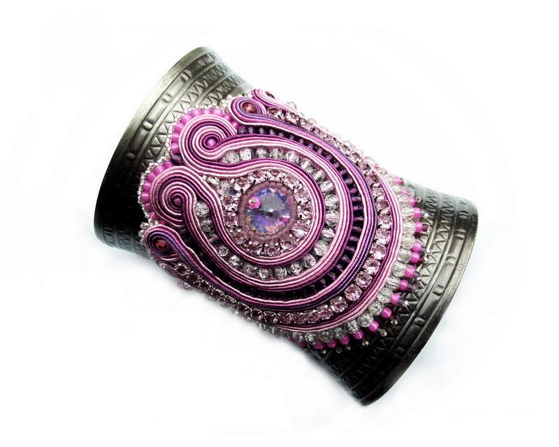 Niezwykla bransoleta soutache sutasz OOAK :)