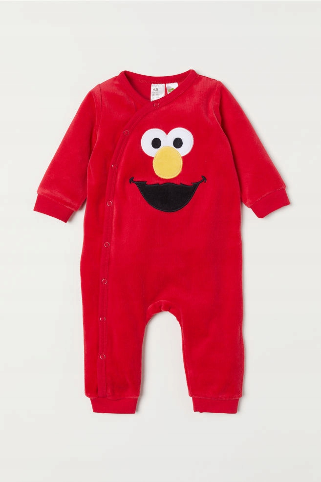 H&M PIŻAMA WELUROWA ELMO 1,5-2 LATA /92 CM