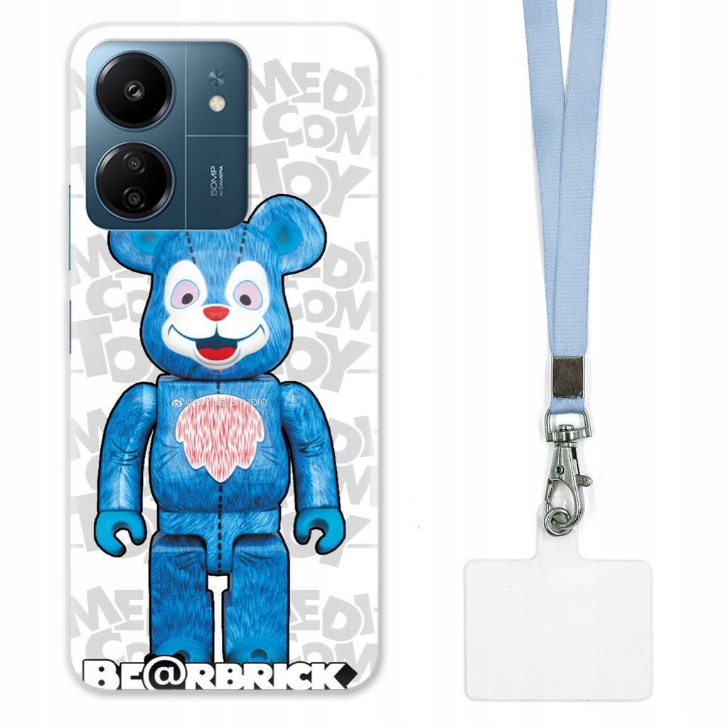 ETUI DO XIAOMI REDMI 13C 5G CASE + SMYCZ SZARA KAWS DLA NASTOLATKÓW WZ