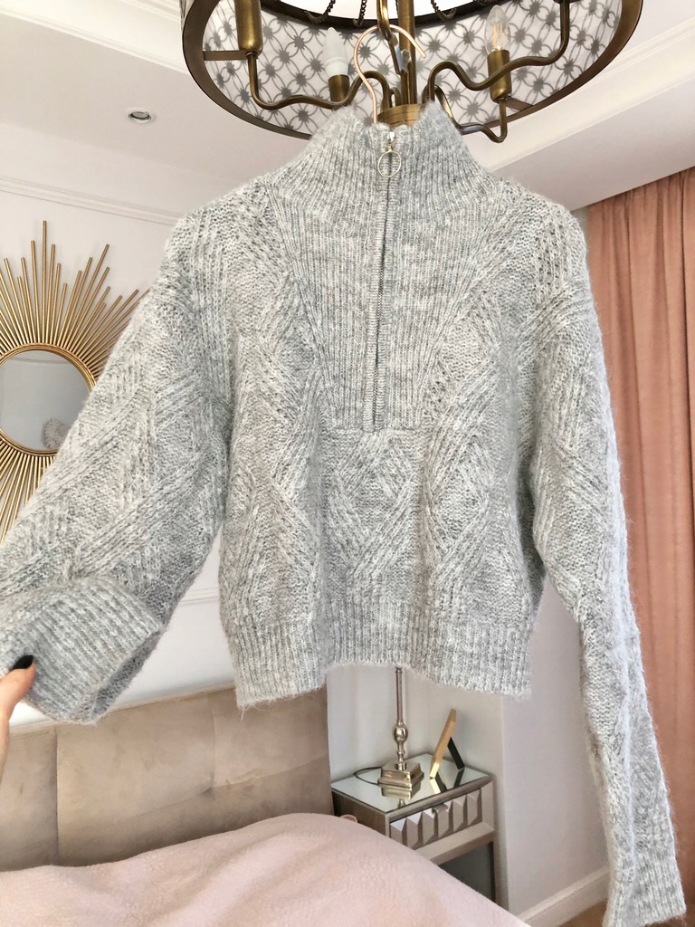 Bershka półgolf sweter half-zip zara suwak zamek