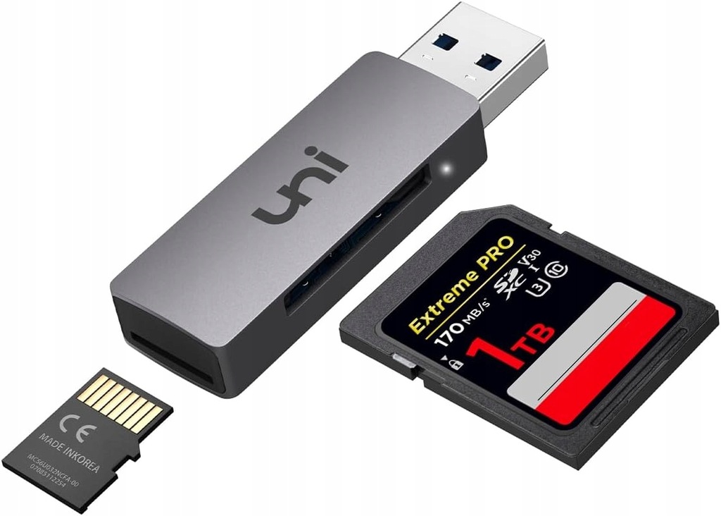 Czytnik kart pamięci UNI SD / MICRO SD USB 3.0 Mini Czytnik 2w1 Aluminiowy
