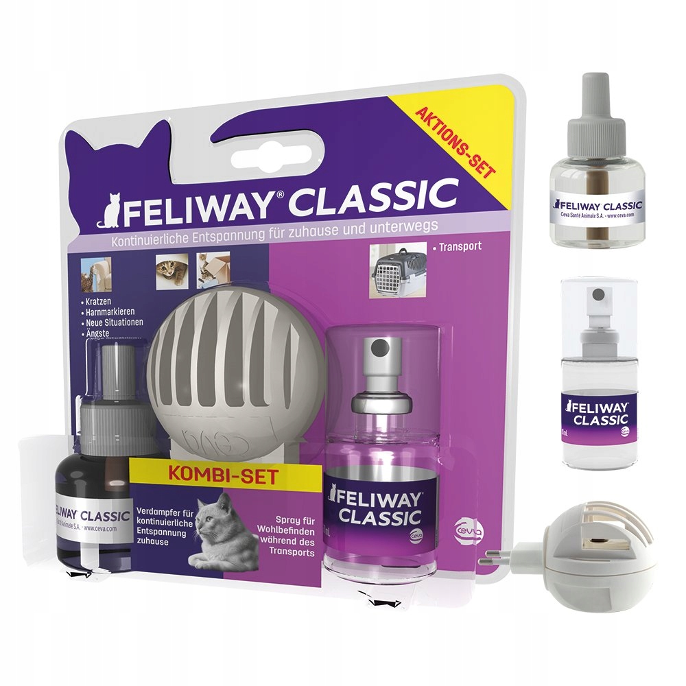 Feromony Feliway Classic Zestaw ( dyfuzor + wkład 48ml + spray 20ml )