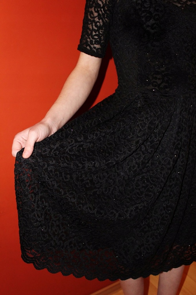 ORSAY koronkowa czarna sukienka roz.36