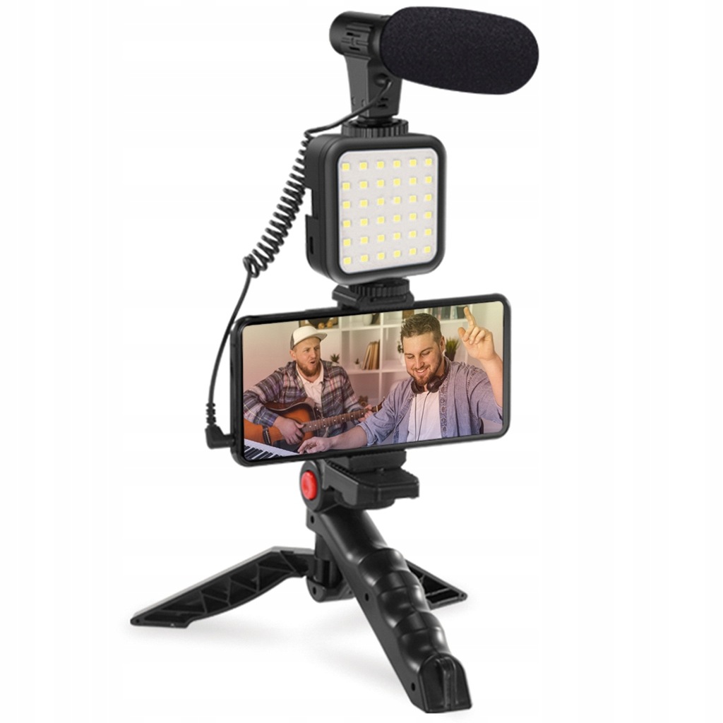 Zestaw do NAGRYWANIA telefonem VLOGów 4w1 TRIPOD