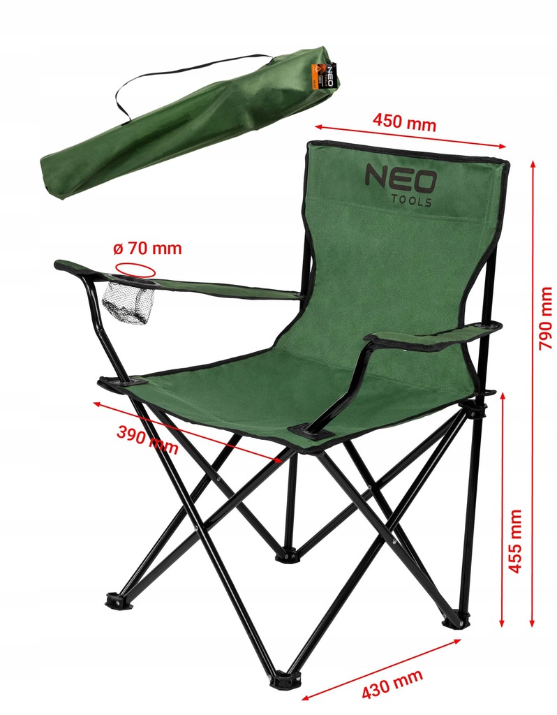 Krzesło turystyczne składane krzesło ogrodowe Neo