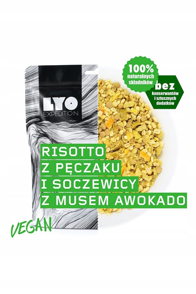 DANIE RISOTTO Z PĘCZAKU I SOCZEWICY 110G LYO FOOD