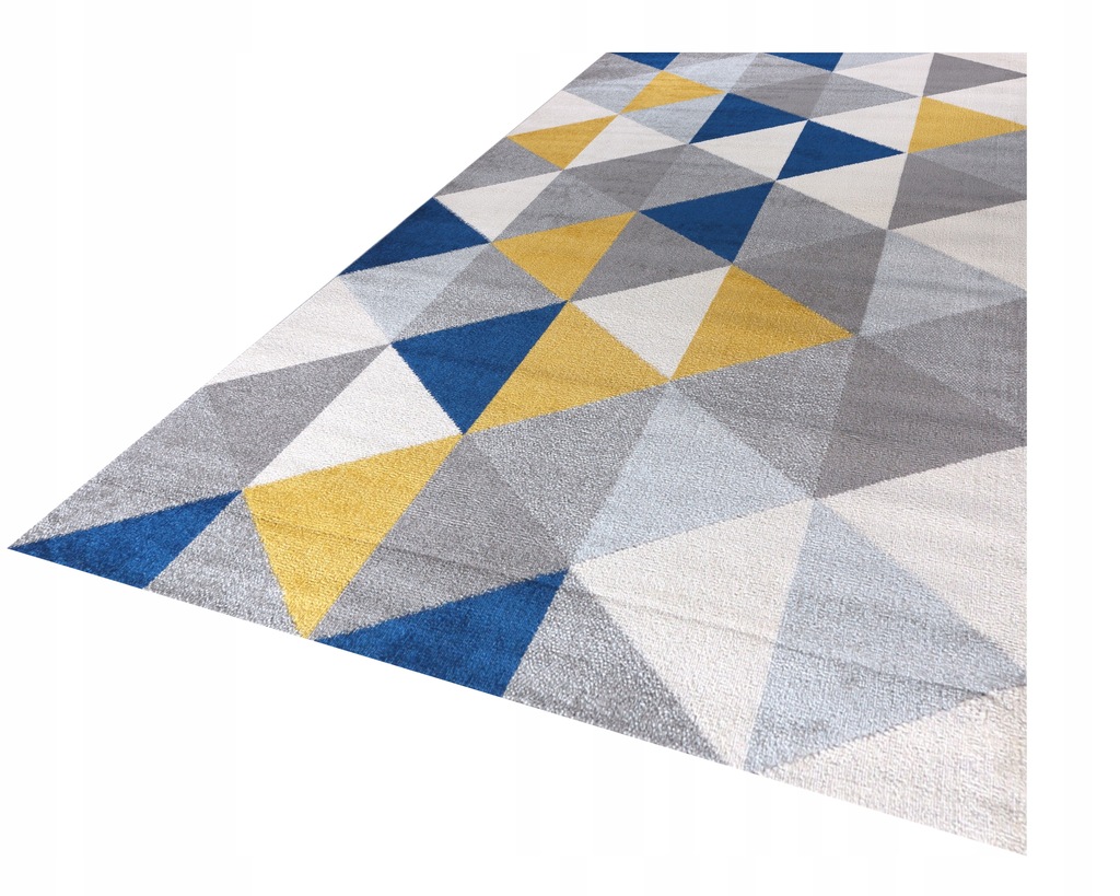 Nowczesny miękki dywan 120x170 kolorowe trójkąty