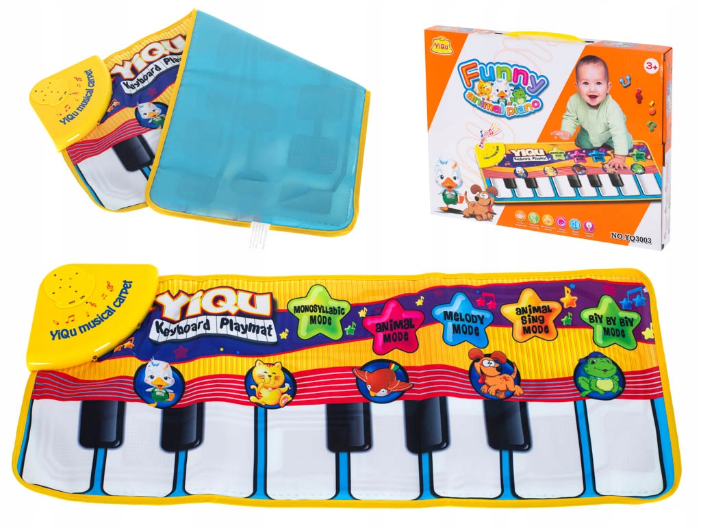 GRAJĄCA MATA EDUKACYJNA MINI PIANINKO 72x29cm