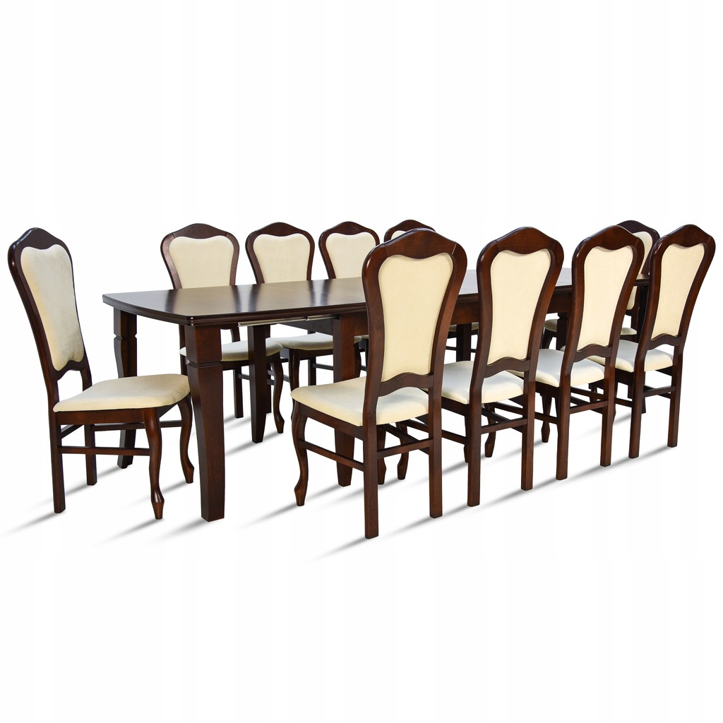 Duży stół 100x160/400 cm rozkładany 10 krzeseł