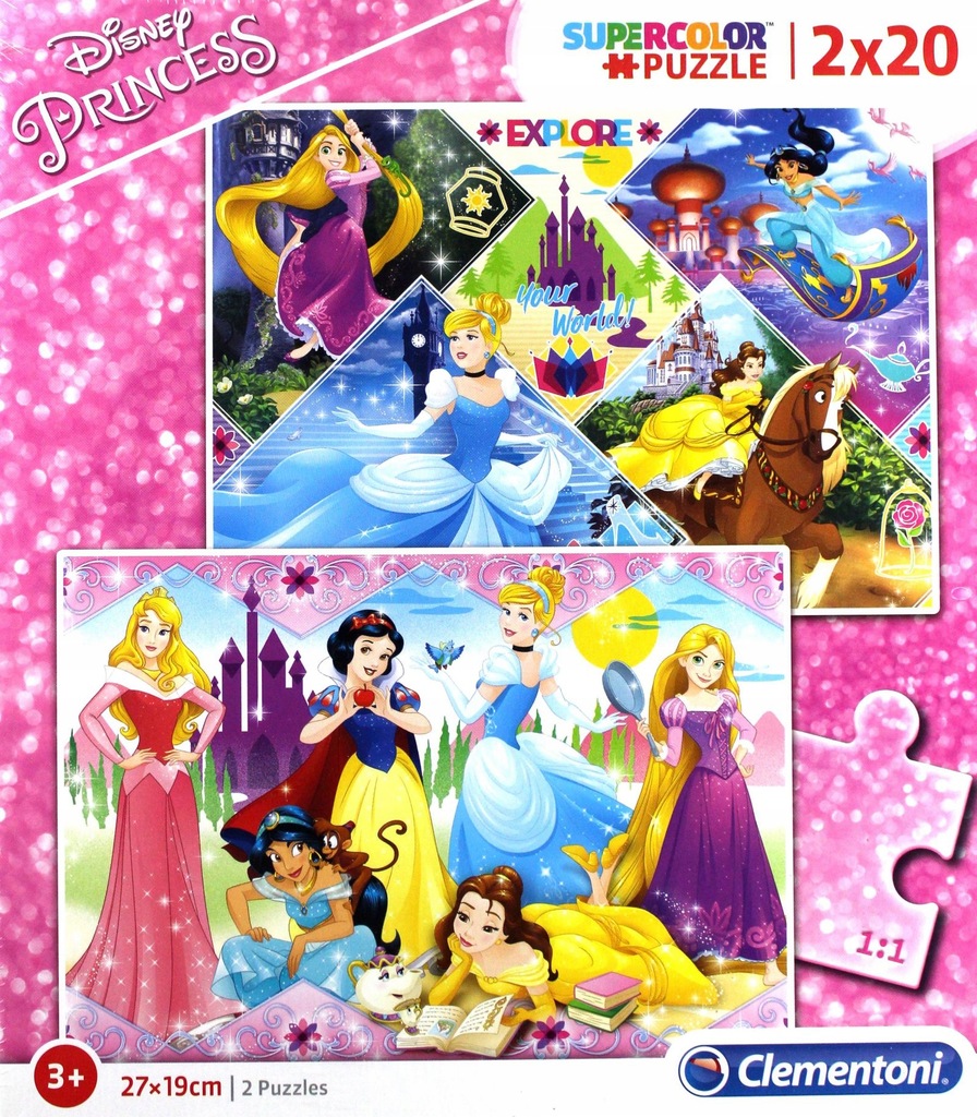 CLEMENTONI 2X20 EL. SUPER KOLOR PRINCESS [PUZZLE]