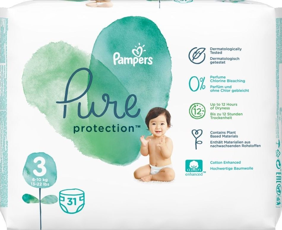 Pampers Pieluchy Pure Protection r. 3 31 szt.