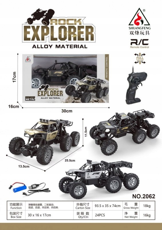 Metalowy crawler Rock Explorer 4x4 dla dzieci 8+ Zdalnie sterowany 1:18