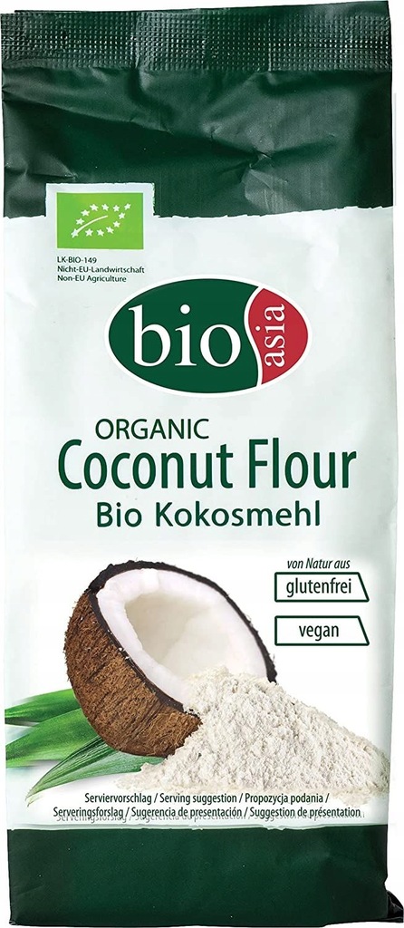 BIO ASIA Organiczna mąka kokosowa 250g 6 sztuk