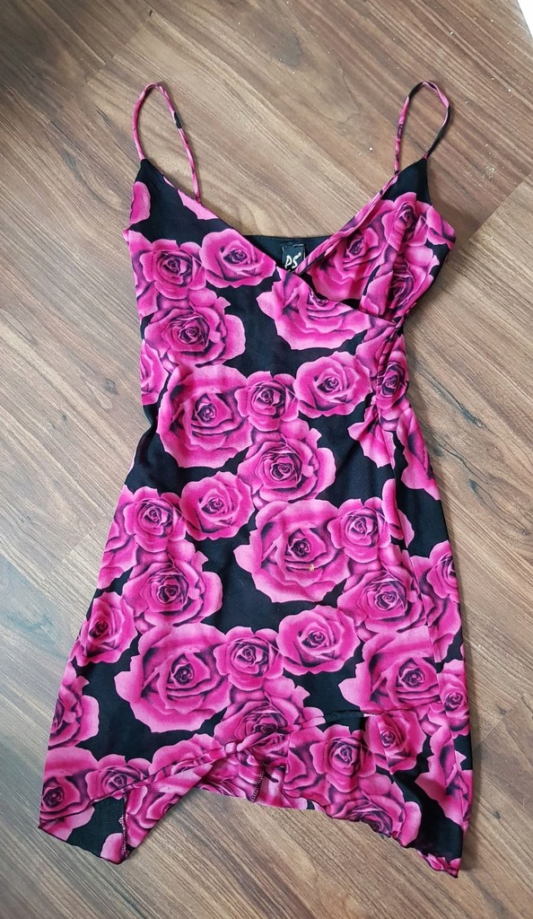 Sukienka Róże Fuksja hiszpanka seksowna mini USA