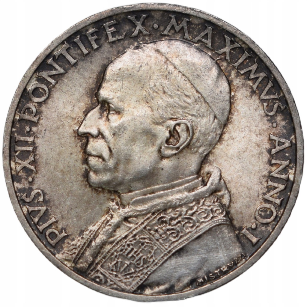 1939 Watykan Papież Pius XII - 5 lir