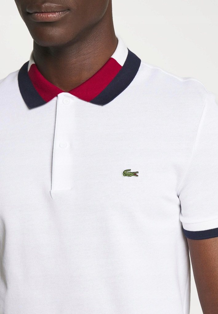 LACOSTE KOSZULKA POLO BIAŁA Z LOGO XS ZBA