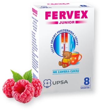Fervex Junior, granulat bez cukru, 8 saszetek, KD