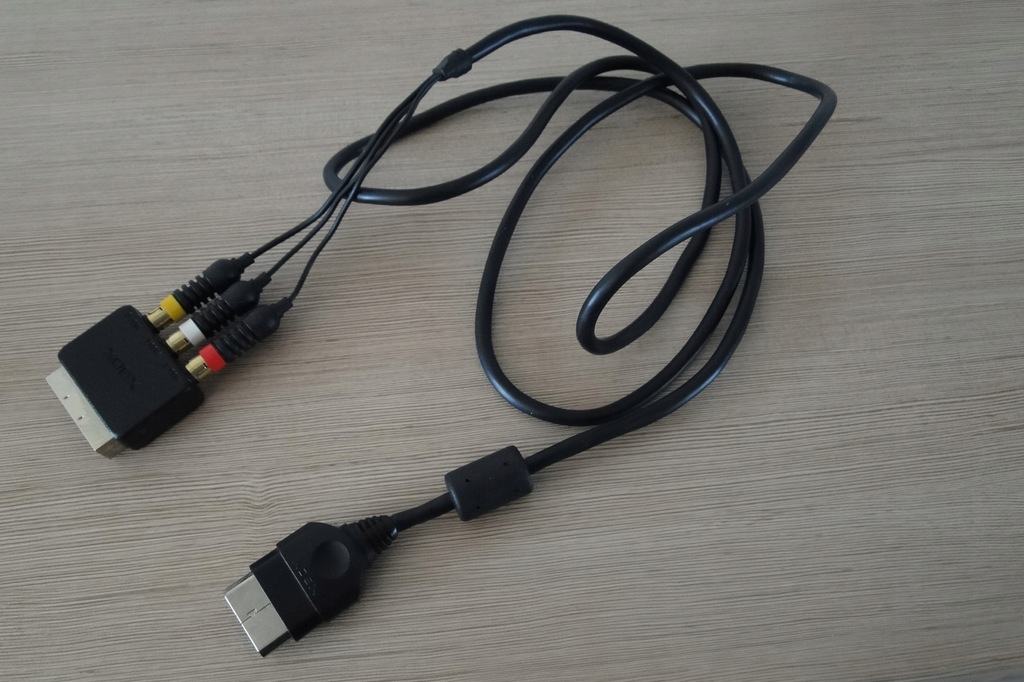 XBOX CLASSIC ORYGINALNY KABEL AV + ADAPTER EURO